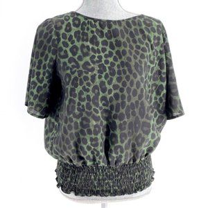 MK Cheetah Print Green Top Medium